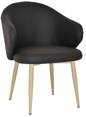 arm chair hugo metal birch - vinyl black 