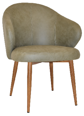 arm chair hugo metal lightoak - pelle sage 