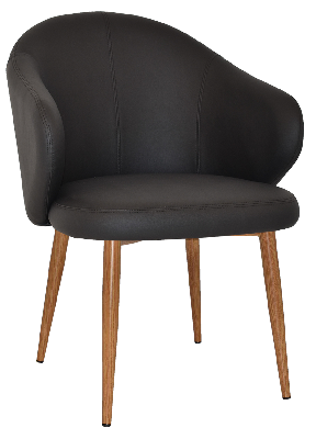 arm chair hugo metal lightoak - vinyl black 
