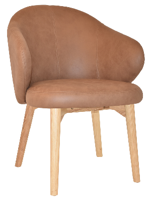 arm chair hugo timber natural - pelle tan 