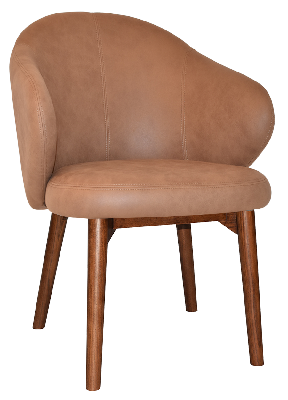 arm chair hugo timber light walnut - pelle tan 