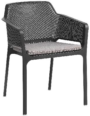 arm chair net anthracite - pad light grey 