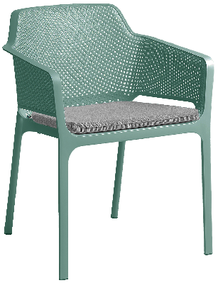 arm chair net mint green - pad light grey 