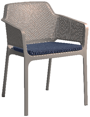 arm chair net taupe - pad denim 