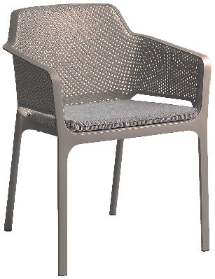 arm chair net taupe - pad light grey 