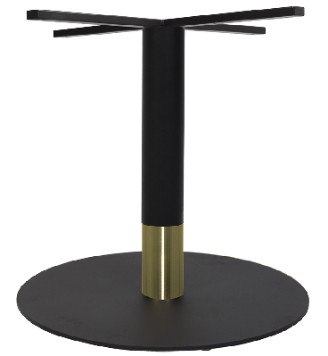 base table tivoli disc 720mm black - black brass collar 