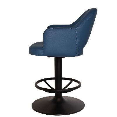 gaming stool albury disc black - blue vinyl 