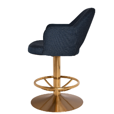 gaming stool albury disc brass - gravity navy 