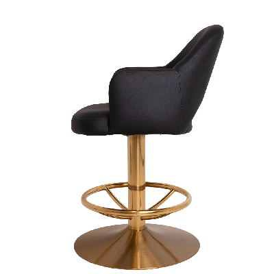 gaming stool albury disc brass - black vinyl 