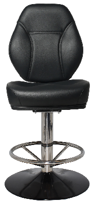 gaming stool cairo disc polished s/s - vinyl black 