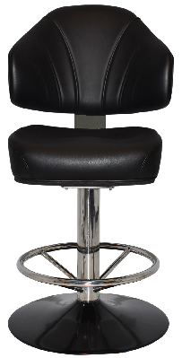 gaming stool luxor disc polished s/s - vinyl black 