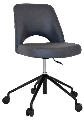 chair albury castor v2 black - pelle/benito navy 