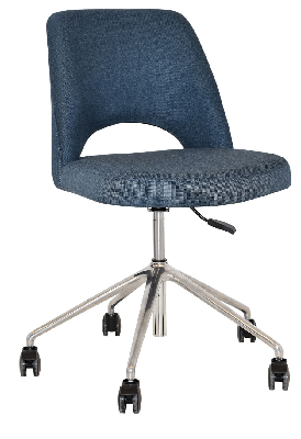 chair albury castor v2 polished alum - gravity denim 