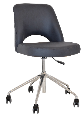 chair albury castor v2 polished alum - pelle/benito navy 