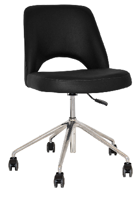 chair albury castor v2 polished alum - vinyl black 