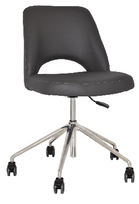 chair albury castor v2 polished alum - vinyl charcoal 