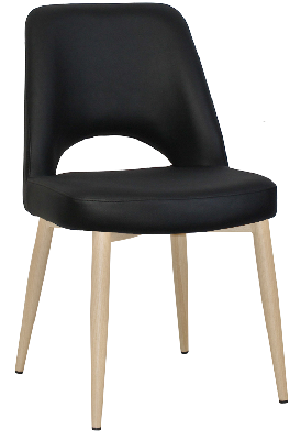 chair albury metal birch - vinyl black 