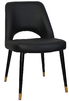 chair albury metal (slim) black brass - vinyl black 