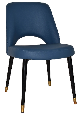 chair albury metal (slim) black brass - vinyl blue 