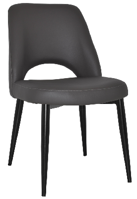 chair albury metal black - vinyl charcoal 