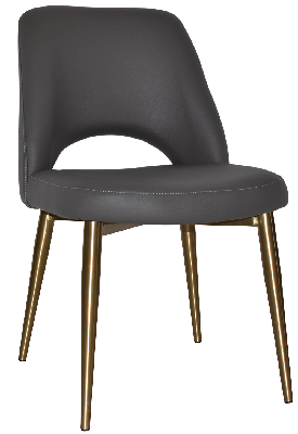 chair albury metal (slim) brass - vinyl charcoal 