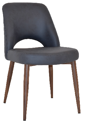 chair albury metal light walnut - pelle/benito navy 