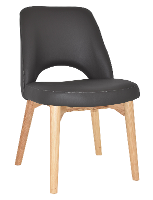 chair albury timber natural - vinyl charcoal 