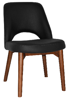 chair albury timber light walnut - vinyl black 