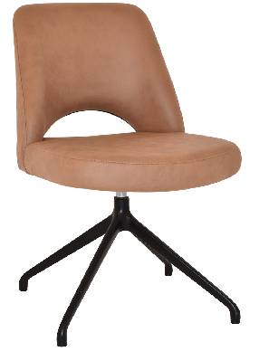chair albury trestle v2 black - pelle/benito tan 