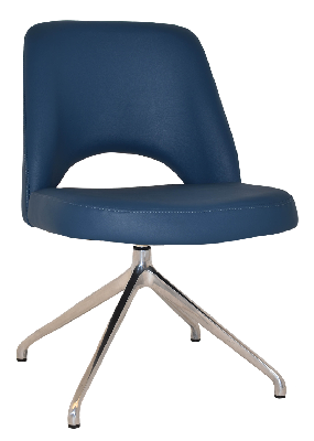 chair albury trestle v2 polished alum - vinyl blue 