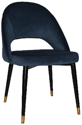chair chevron metal black brass - regis navy 