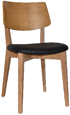 phoenix chair light oak - vinyl black seat