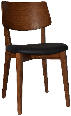 chair phoenix lightwalnut - vinyl black 