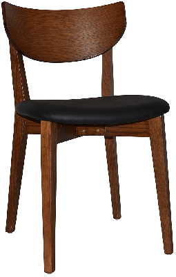 chair rialto light walnut - vinyl black 