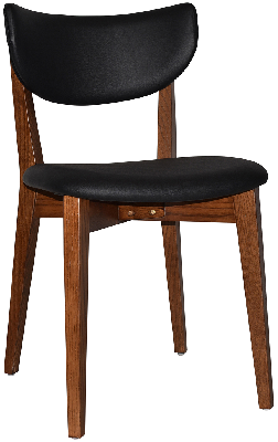 chair rialto uph 2 light walnut - vinyl black 