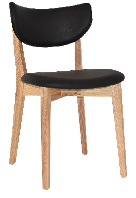 chair rialto uph 2 natural - vinyl black 