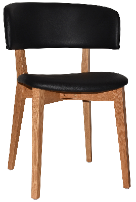 chair torino uph 2 light oak - vinyl black 