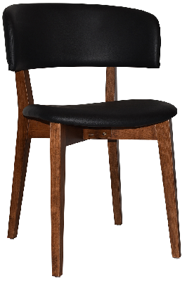 chair torino uph 2 light walnut - vinyl black 