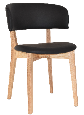 chair torino uph 2 natural - vinyl black 