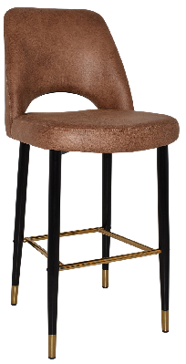 stool albury side 750 metal black brass - eastwood tan 