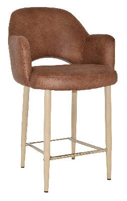 stool albury arm 650 metal birch - eastwood tan 