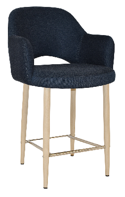 stool albury arm 650 metal birch - gravity navy 