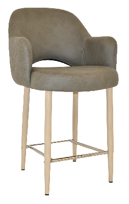 stool albury arm 650 metal birch - pelle/benito sage 
