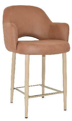 stool albury arm 650 metal birch - pelle/benito tan 
