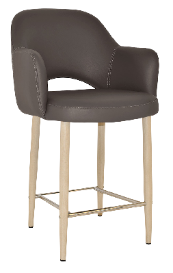 stool albury arm 650 metal birch - vinyl charcoal 