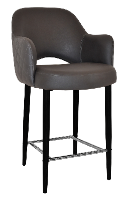 stool albury arm 650 metal black - pelle/benito java 