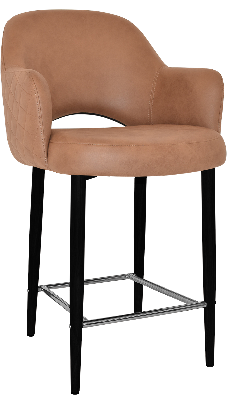 stool albury arm 650 metal black - pelle/benito tan 