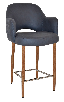 stool albury arm 650 metal light oak - pelle/benito navy 