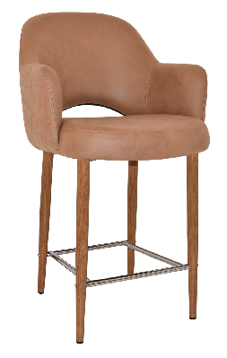 stool albury arm 650 metal light oak - pelle/benito tan 