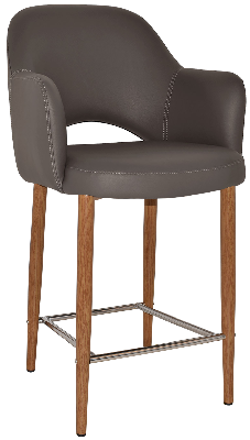 stool albury arm 650 metal light oak - vinyl charcoal 